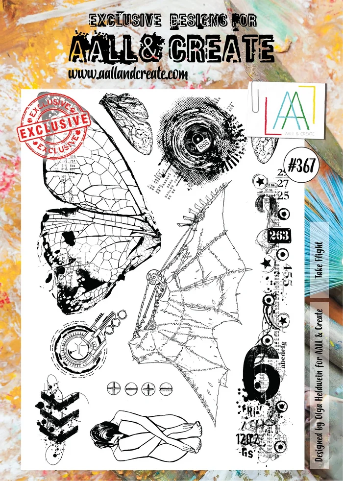 AALL and Create Stamp Set - 367 - Take Flight. Size: 20.5 cmx29.2cm | 8"x11.5". Available at Embellish Away located in Bowmanville Ontario Canada.