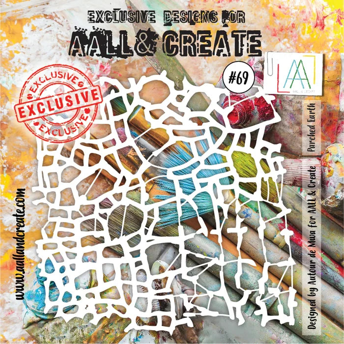 AALL & Create - Stencil - 69 - Parched Earth. Size: 15.4x15.4 | 6"x6". Available at Embellish Away located in Bowmanville Ontario Canada.