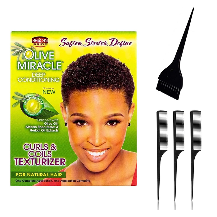 AFRICAN PRIDE Olive Miracle Curls & Coils Texturizer Kit