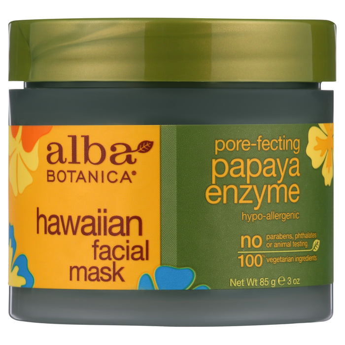 ALBA BOTANICA Hawaiian Facial Mask Pore Facting Papaya Enzyme 100% Vagetarian Ingredients ماسك البشرة بالبابايا