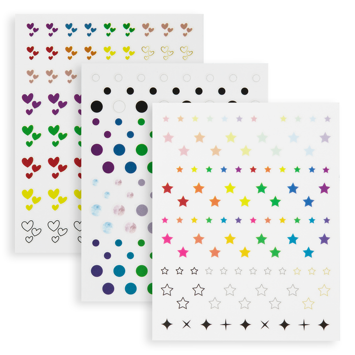 All Bundled Up decal sheets: butterflies, polka dots and rainbow stars