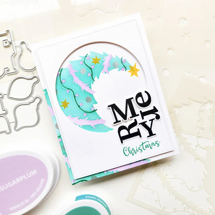 Catherine Pooler - Layered Stencil - Tipsy Tree. Available at Embellish Away located in Bowmanville Ontario Canada. Example by Kristie at Catherine Pooler Designs.