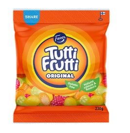 Fazer Tutti Frutti Gummy Candy 230g - Vegan, Natural Colors - Soposopo