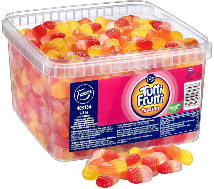Fazer Tutti Frutti Passion Gummies 2.2kg Bulk Box - Soposopo
