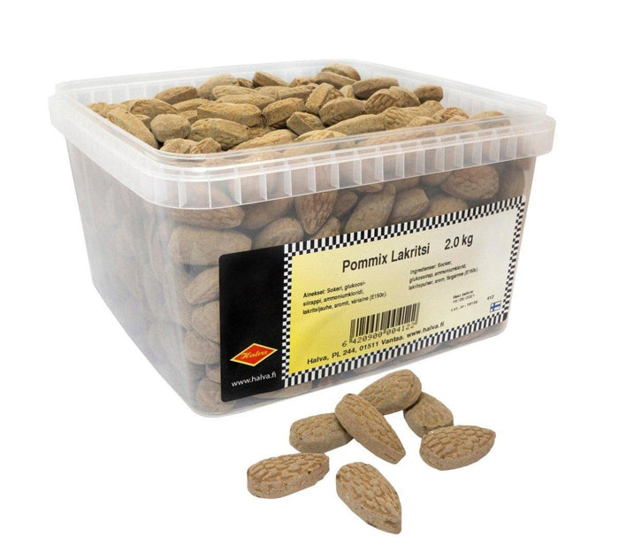 Halva Licorice Pommi Original 2kg Box of Sweet Concentrated Licorice - Soposopo