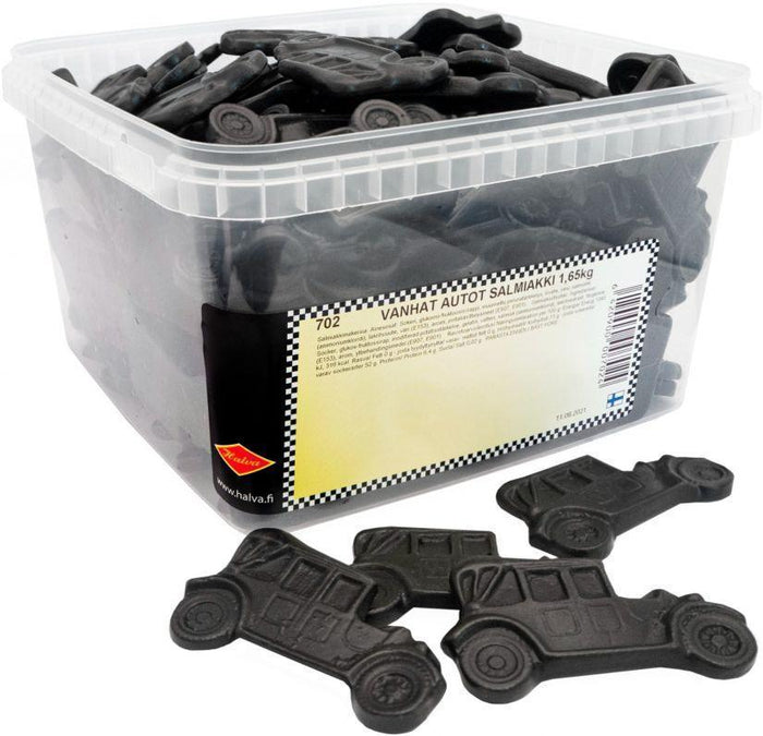 Halva Old Cars Salmiakki Licorice 1.65kg Made in Finland - Soposopo