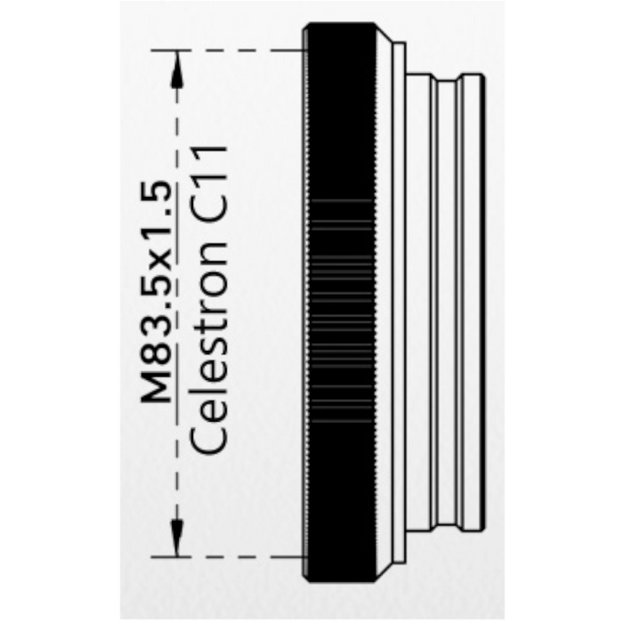 iOptron iAFS2 Telescope Adapter for Celestron/C11 and other M83.5X1.5 (M0835)