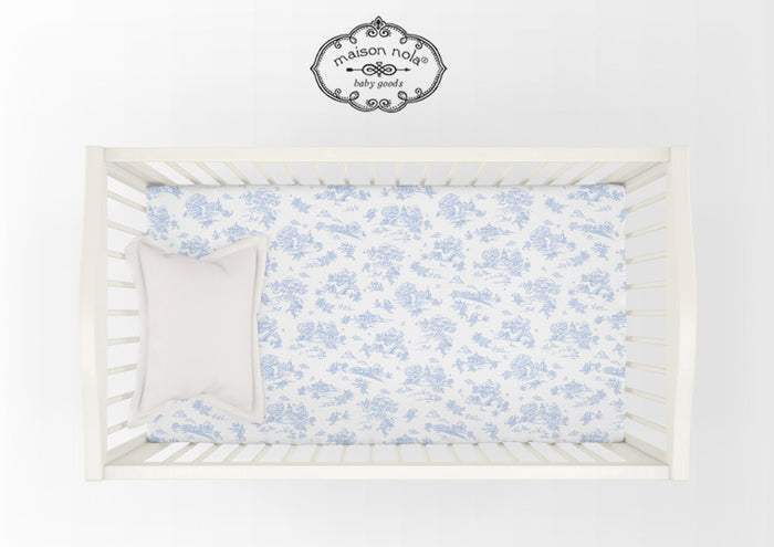 Maison Nola Toile Crib Fit-Blue