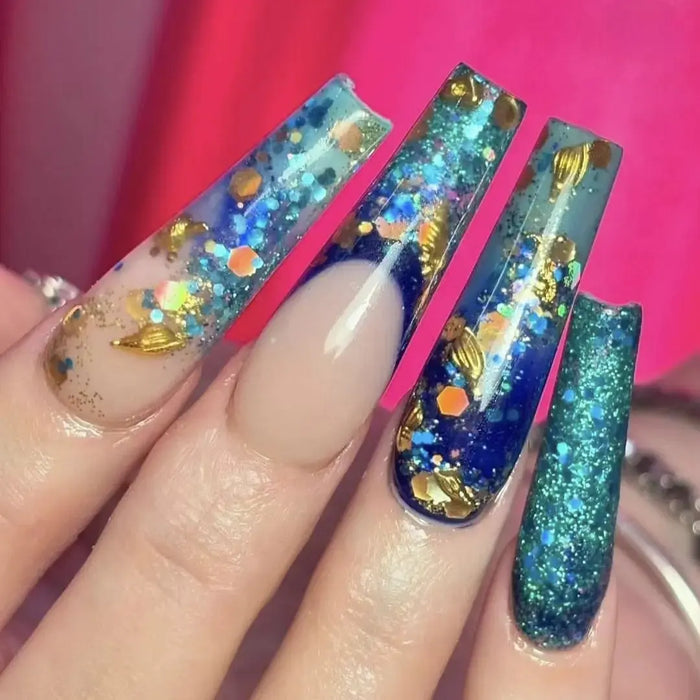 Metallic Nail Art Decals - Gold & Silver Sea Naio Nails