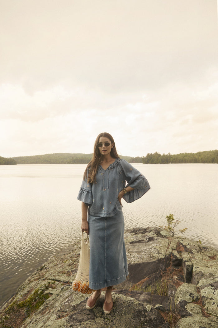 Pull-On Skirt with Slits