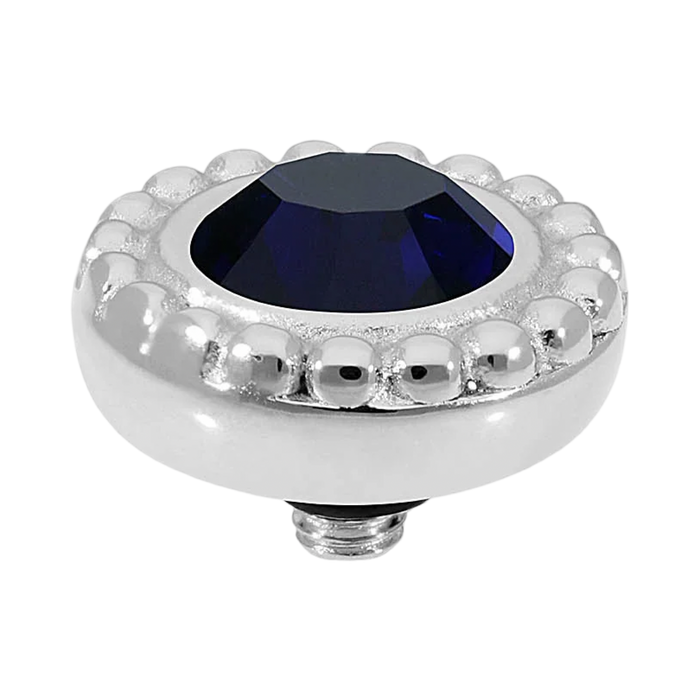 QUDO Ghiare Silver Topper 0.4" I Blue Crystal Collection