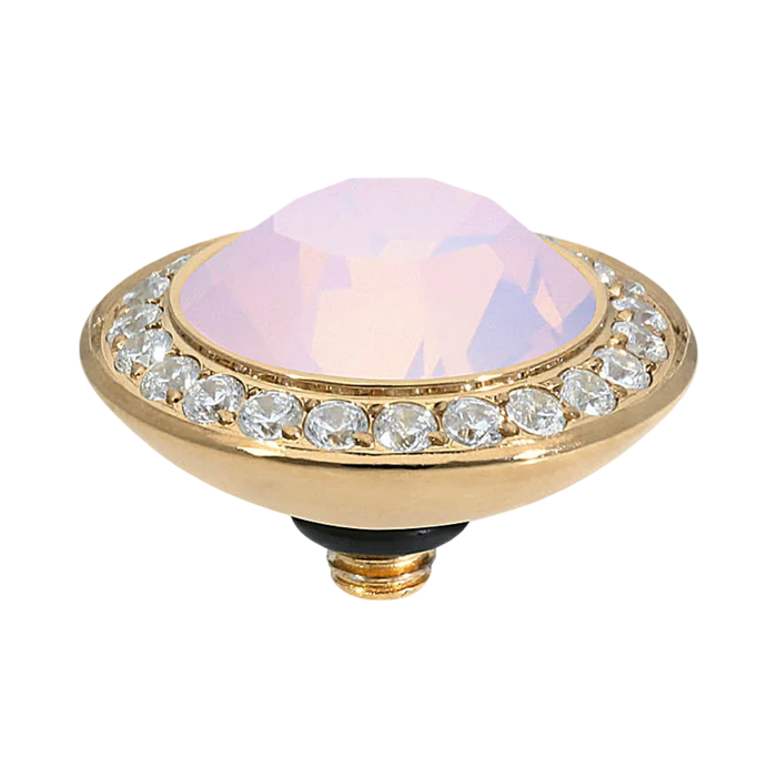 QUDO Tondo Deluxe Large Top Gold | Pink Crystals Collection