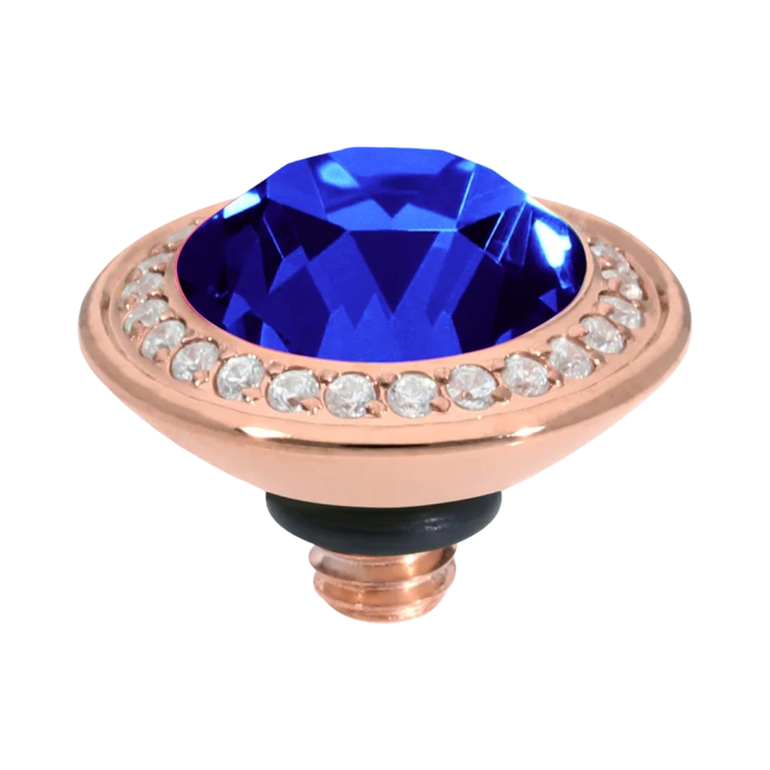 recreated dark sapphire rose gold top qudo interchangeable jewelry