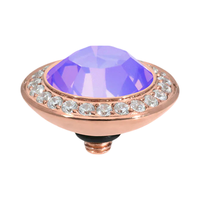 QUDO Tondo Deluxe rose gold, QUDO Tondo Deluxe Top 0.51, QUDO interchangeable jewelry, purple crystal jewelry, rose gold crystal topper, Swarovski crystal jewelry, interchangeable jewelry topper, purple jewelry, statement crystal jewelry, QUDO top