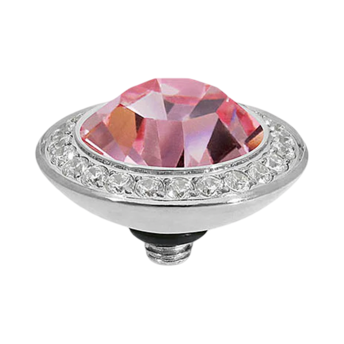 QUDO Tondo Large Deluxe Top 0.51" Silver I Purple Crystal Collection