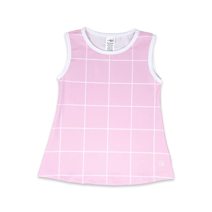 SET Tori Tank-Pink Windowpane