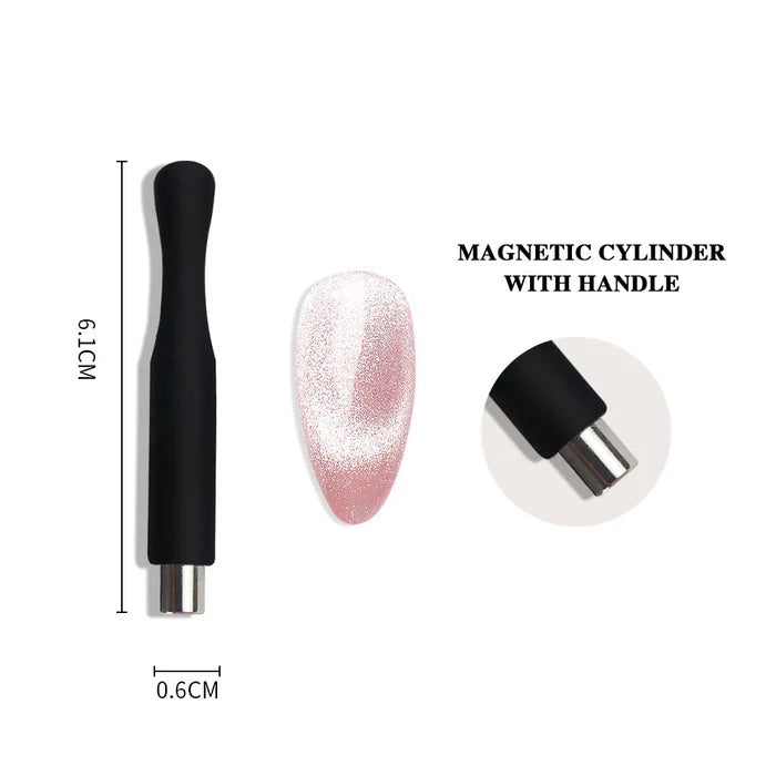 Small Cylinder Magnet w/Rubber Grip - Black