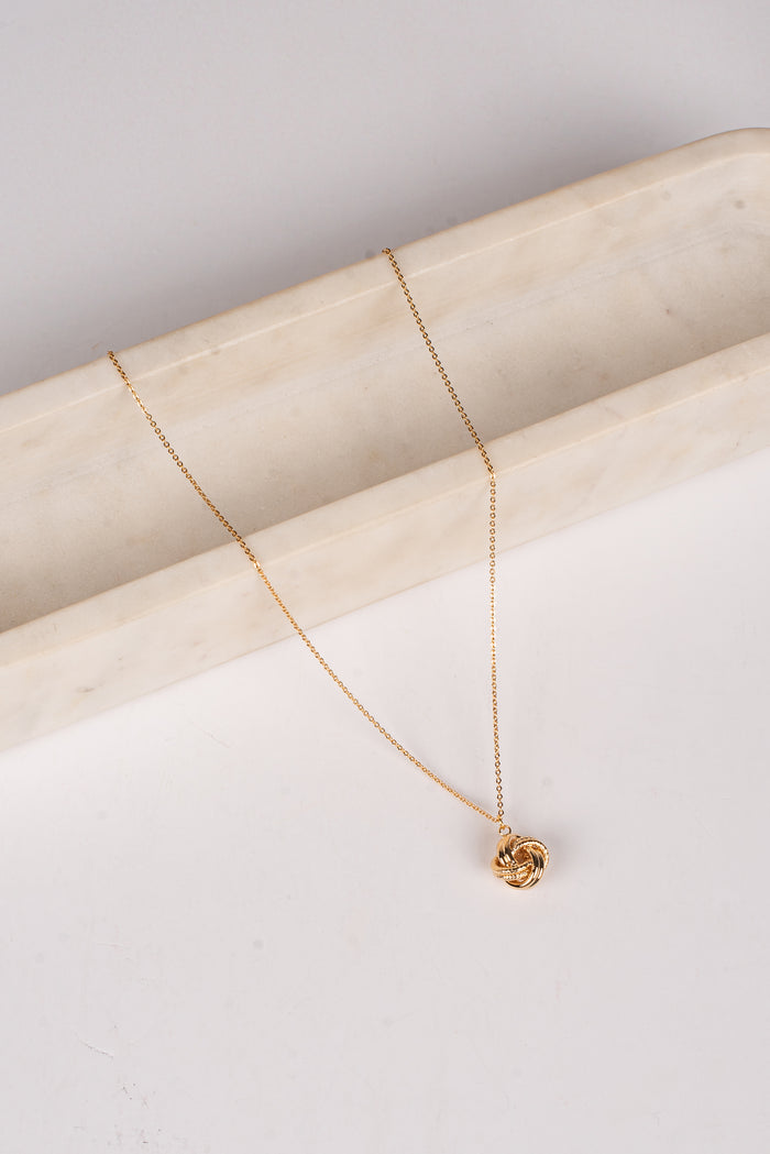 Tessa Gold Knot Charm Necklace