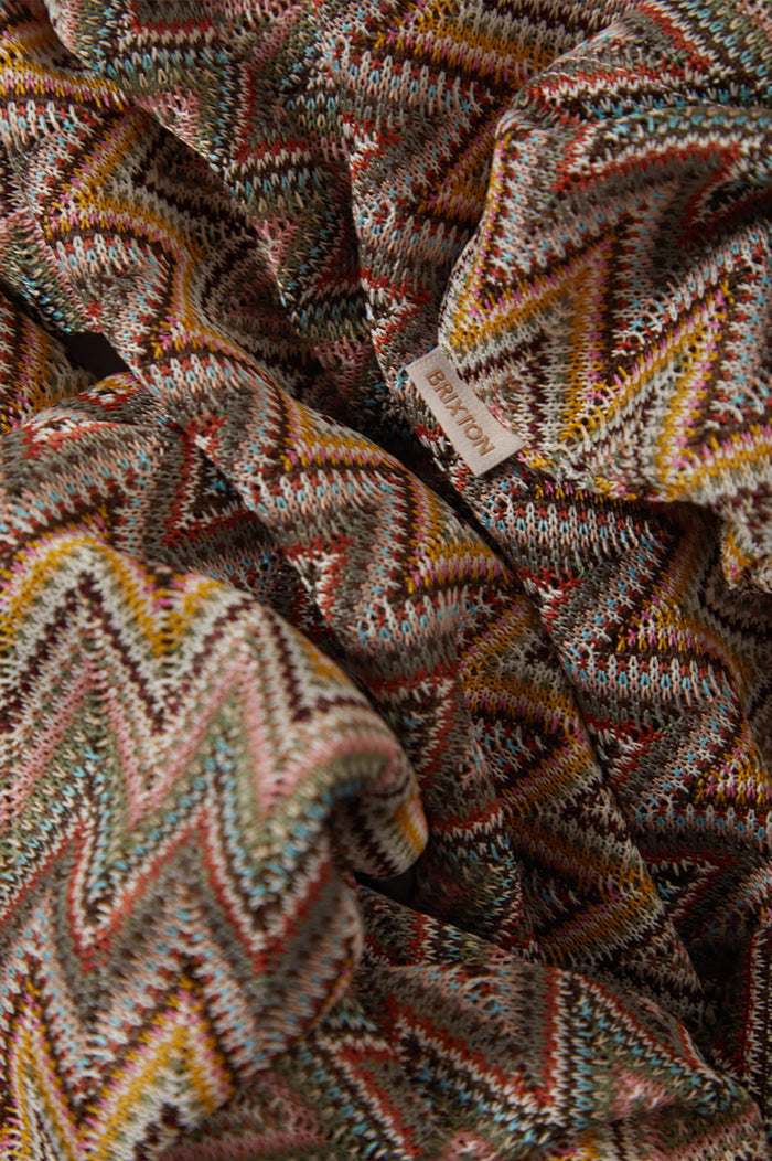 Women's The Cabana Mesh Lounge Pant in the color Multi Color Zigzag - Additional Laydown image
