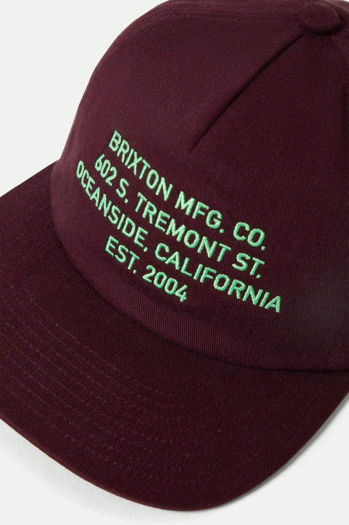 Unisex Union II Netplus Snapback in the color Port - Additional Laydown image