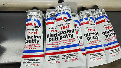USC Qty 1 Red Glazing Putty, 16 oz Tube, Made in USA # 32035 ready to use