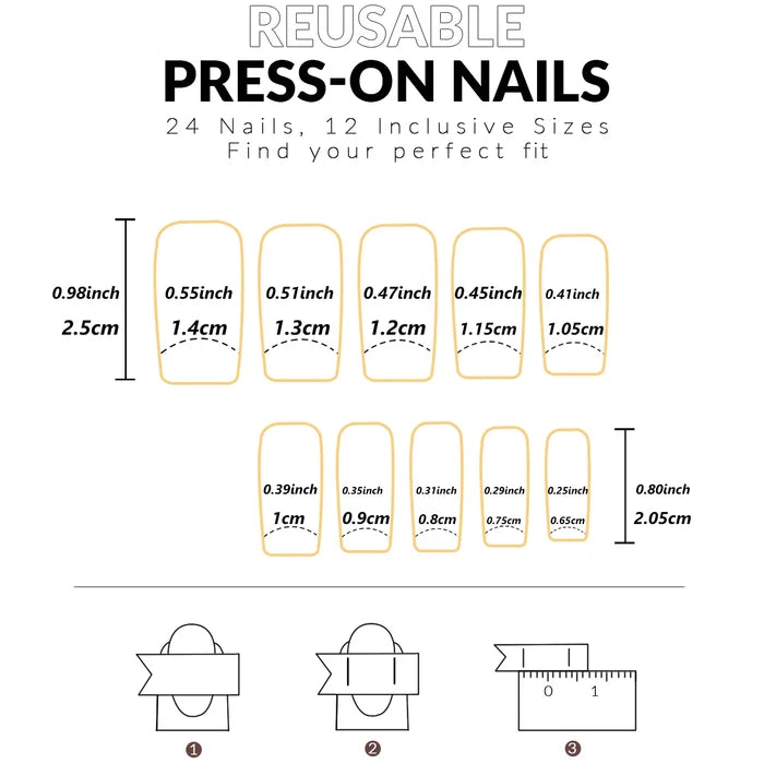 24PCS Short Medium Coffin Nail French Pink Fake Nail Reusable Women's Fake Nail Gifts For Women And Girls