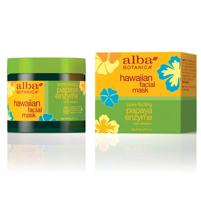 ALBA BOTANICA Hawaiian Facial Mask Pore Facting Papaya Enzyme 100% Vagetarian Ingredients ماسك البشرة بالبابايا