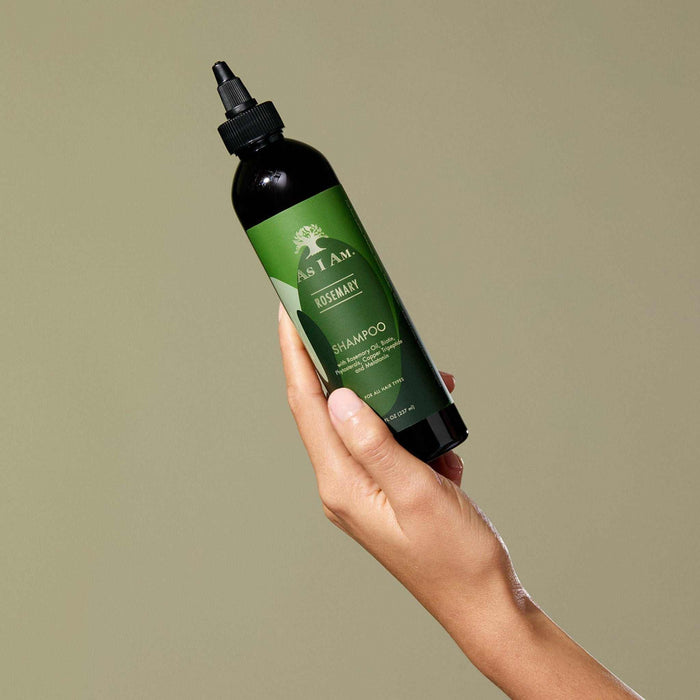 As I Am Rosemary Shampoo 8oz bottle with natural rosemary and peppermint oils