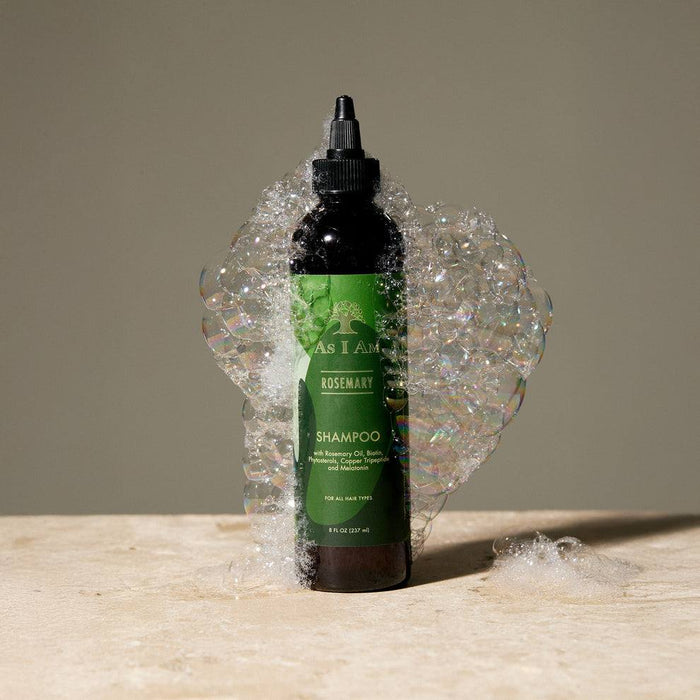 As I Am Rosemary Shampoo bottle 8oz with natural rosemary and peppermint oils for hair and scalp care
