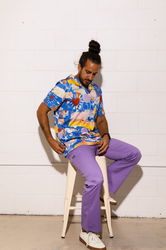 Aussie Xmas Party - Unisex Printed Scrub Top