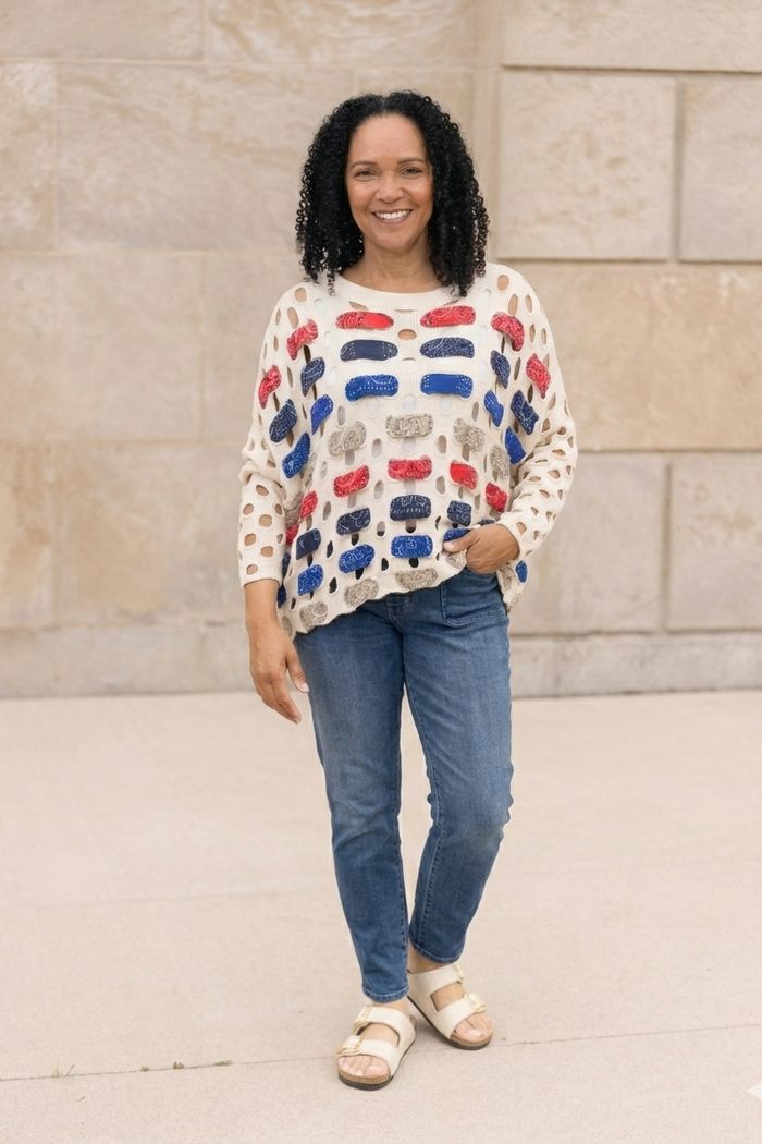 Bandana Weave Pullover