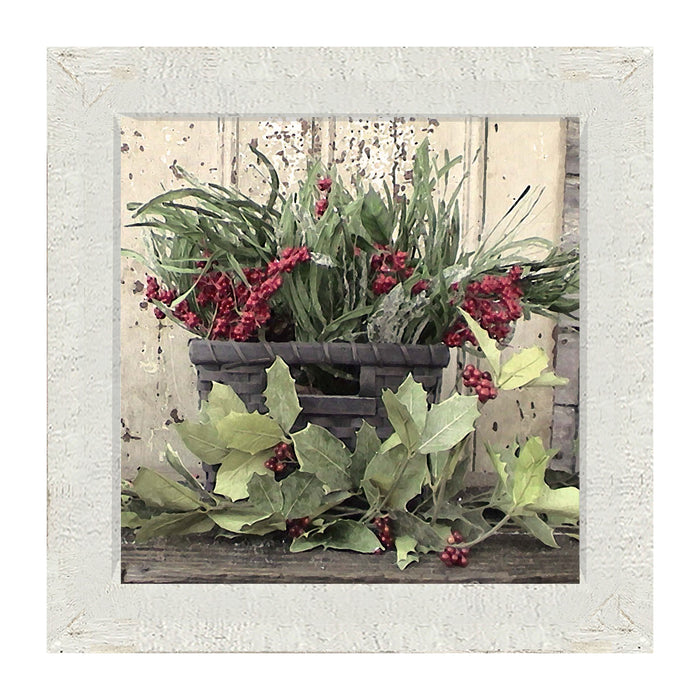 Berry Basket with Holly - Framed art