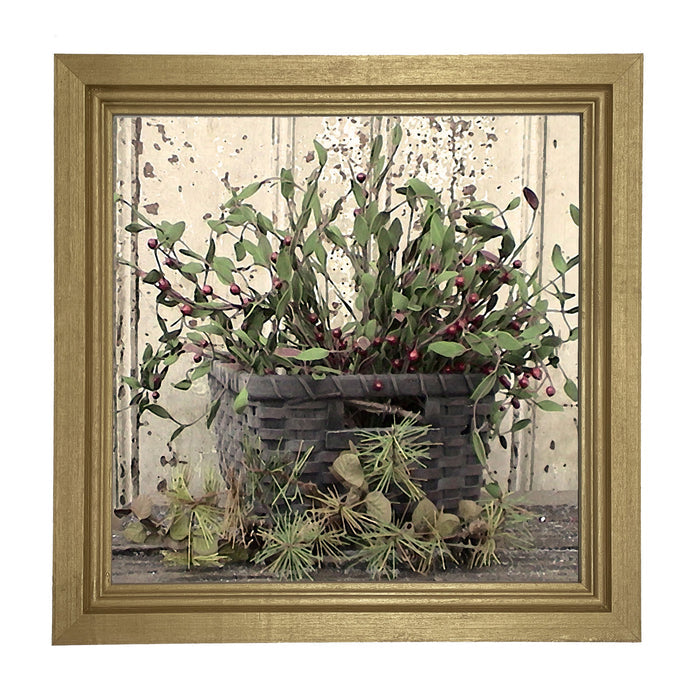 Berry Basket with Pine - Framed art