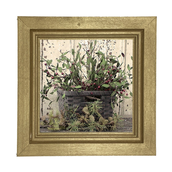 Berry Basket with Pine - Framed art