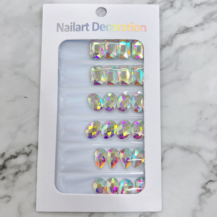 Big Flat Back Rainbow AB Rhinestone