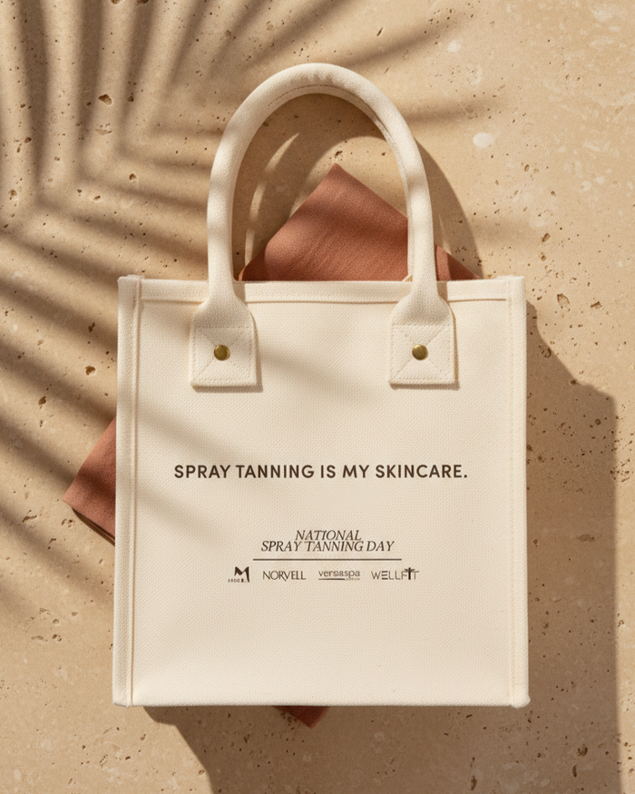 AI render Beige tote bag with text on a beige background