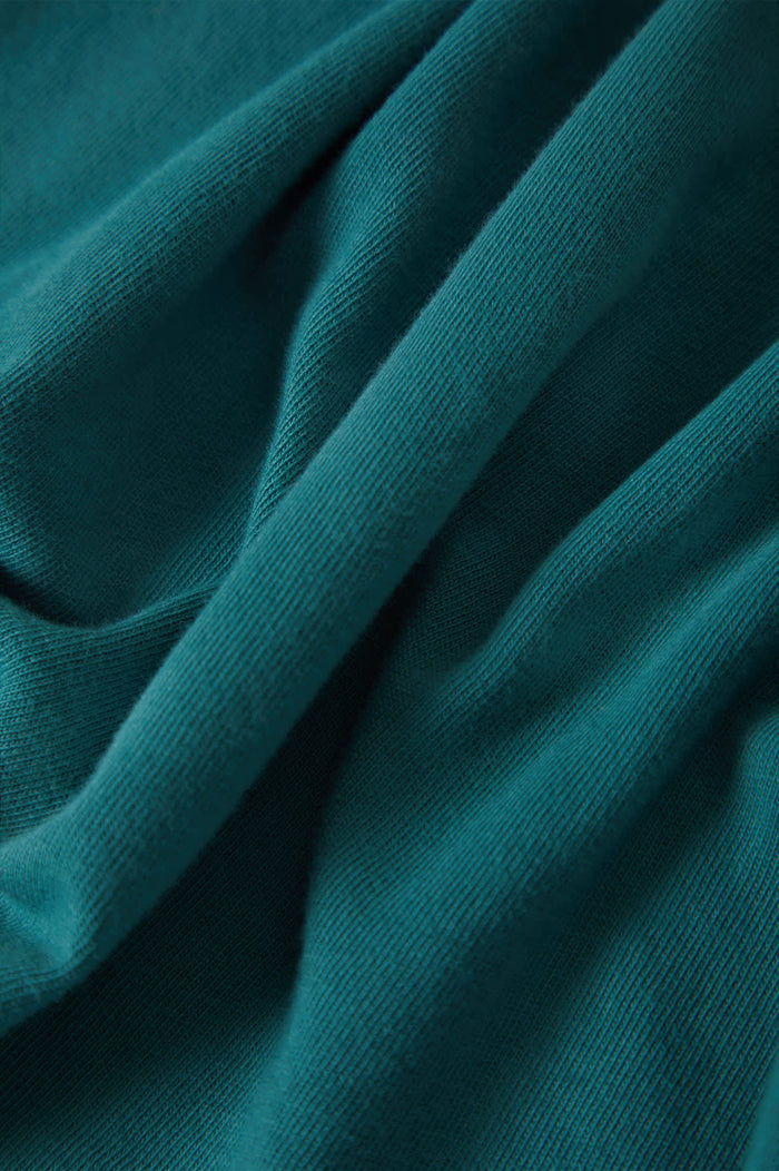 Women's Carefree Organic Garment Dye Perfect T-Shirt in the color Washed Mediterranean Teal - Additional Laydown image