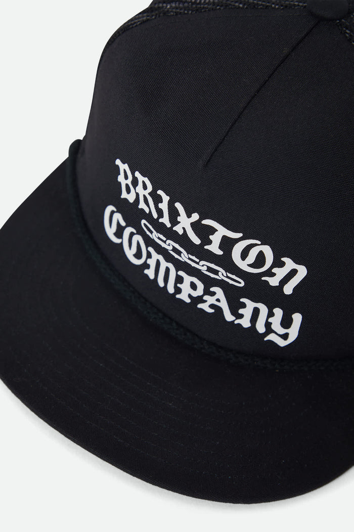 Unisex Chains NetPlus Trucker Hat in the color Black/Black - Additional Laydown image
