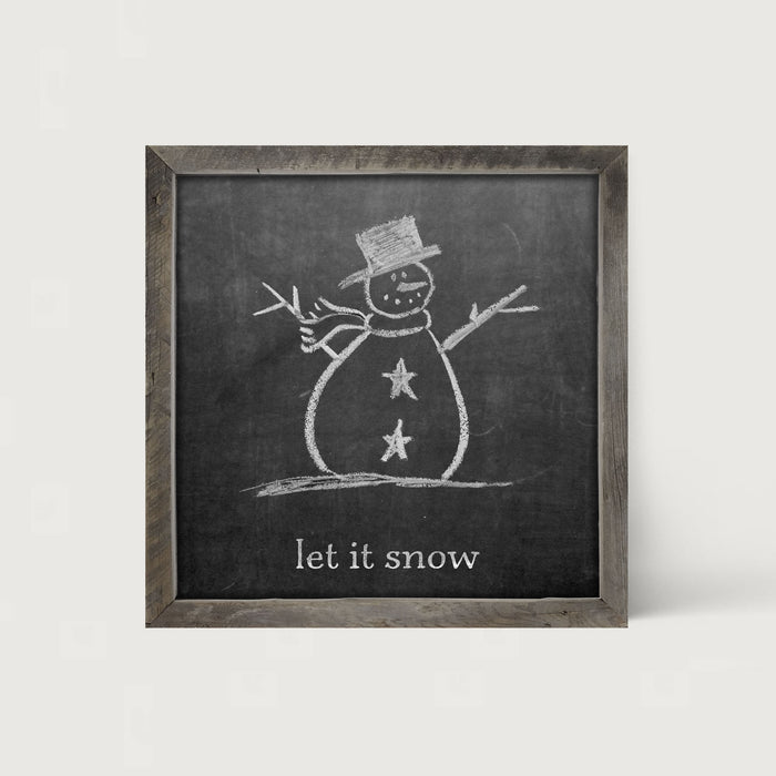 Chalk - Let it Snow - Framed art