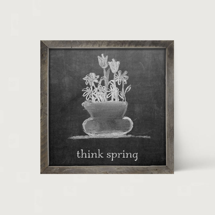 Chalk - Think Spring - Framed art