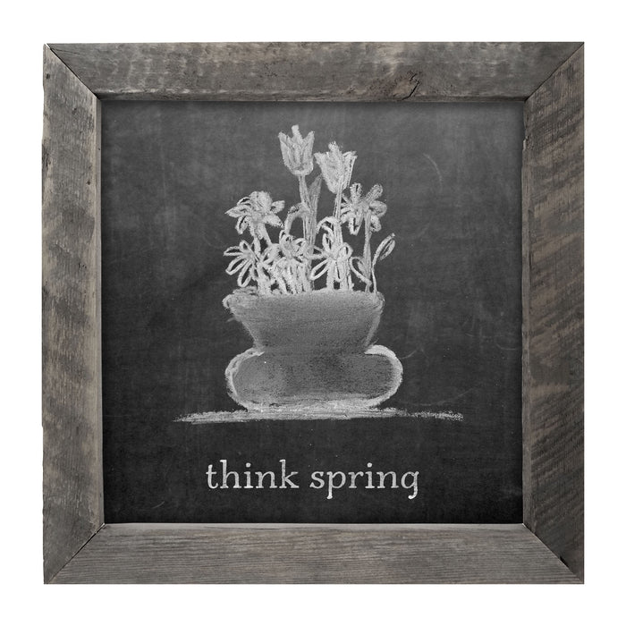 Chalk - Think Spring - Framed art