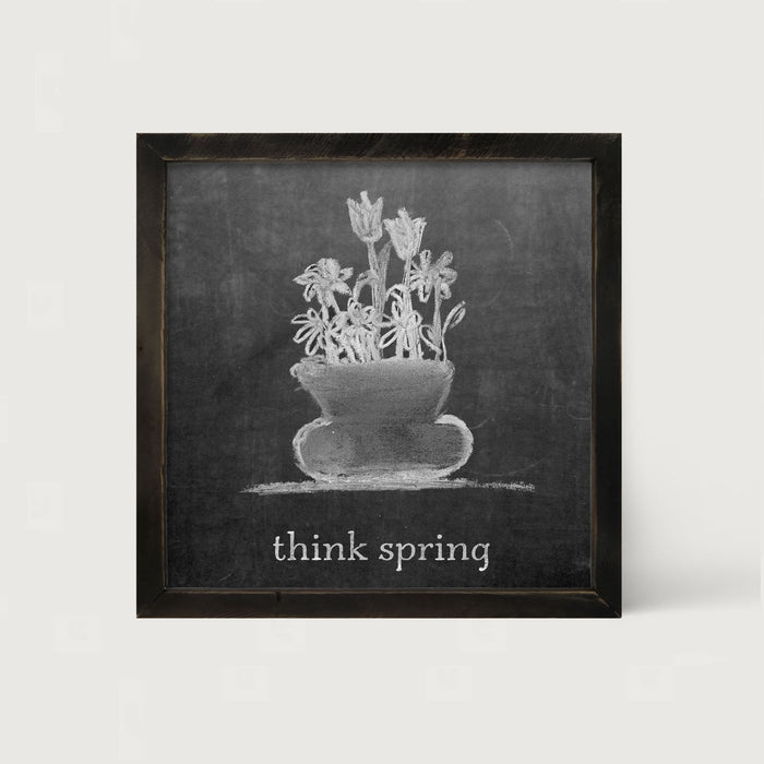 Chalk - Think Spring - Framed art