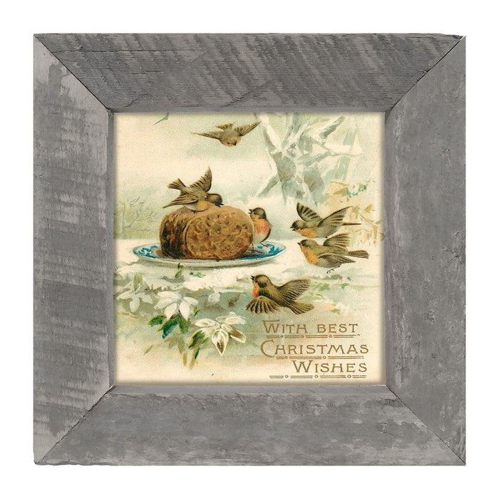 Christmas Birdbath - Framed art