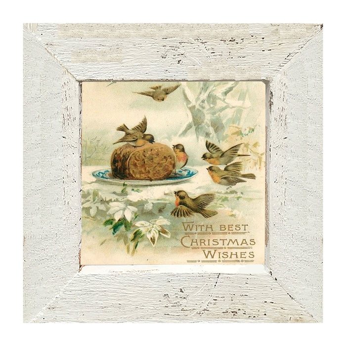 Christmas Birdbath - Framed art
