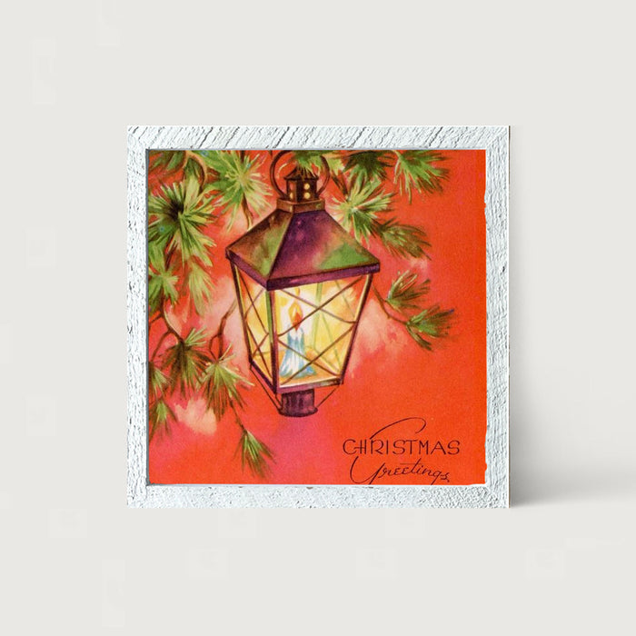 Christmas Greetings Lantern - Framed art