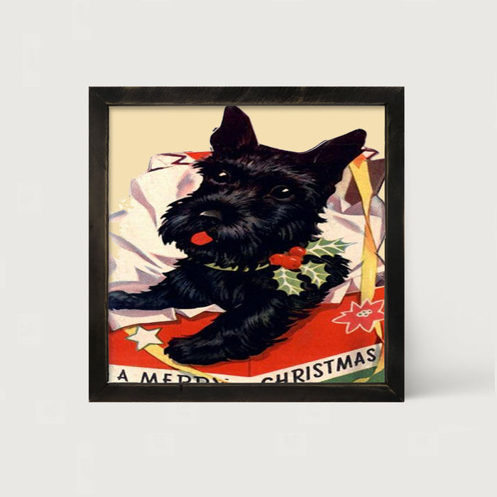 Christmas Scotty - Framed art