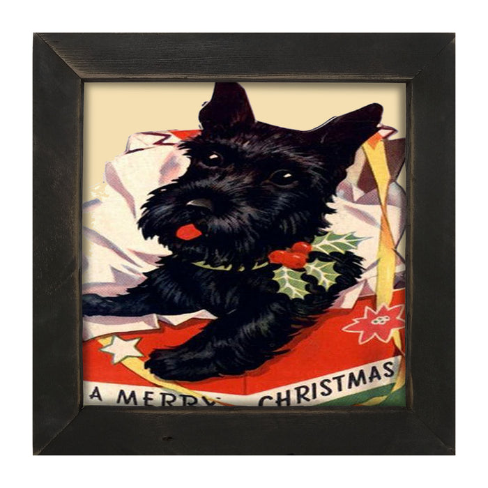 Christmas Scotty - Framed art