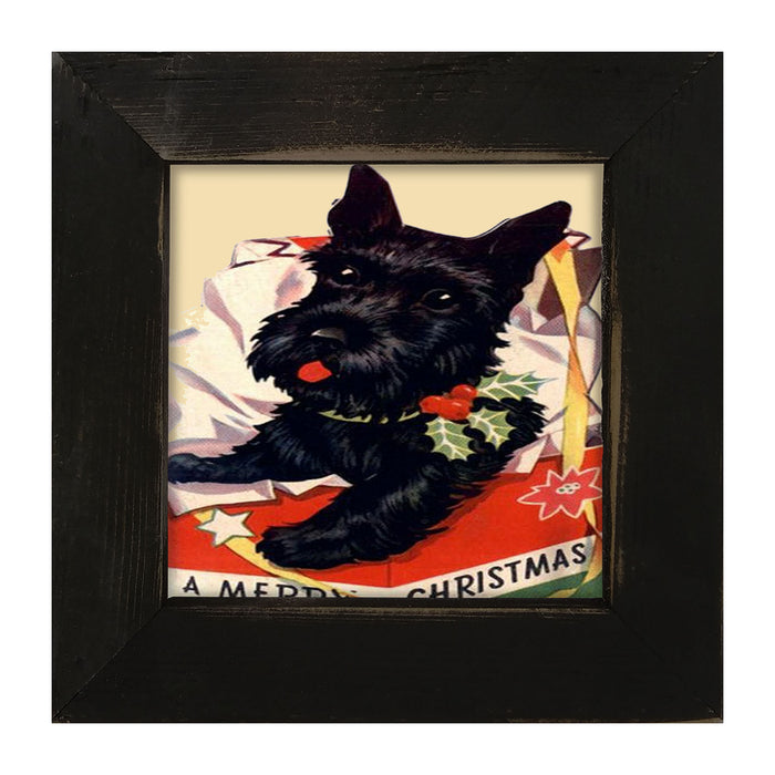 Christmas Scotty - Framed art