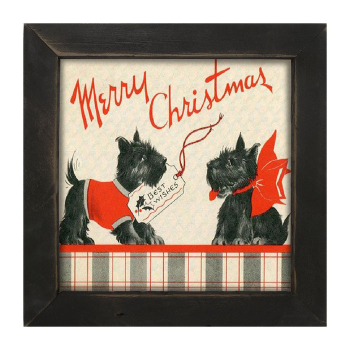 Christmas Scottys - Framed art