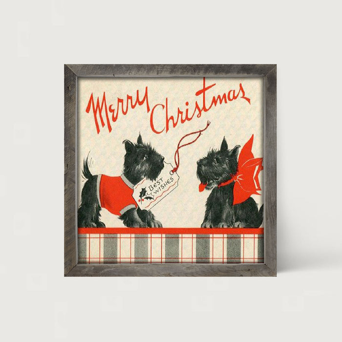 Christmas Scottys - Framed art